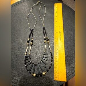 Vintage 1970s Black Onyx and Sterling Silver